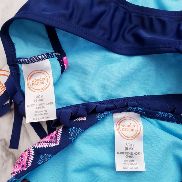 Bikini Top And Bottom Bathingsuit Fringe Multicolo - Picture 15 of 16